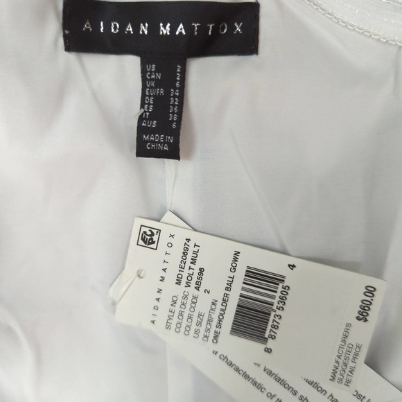 Aidan Mattox‎ Floral Print Crepe One-Shoulder Ball Gown Dress - Picture 14 of 14